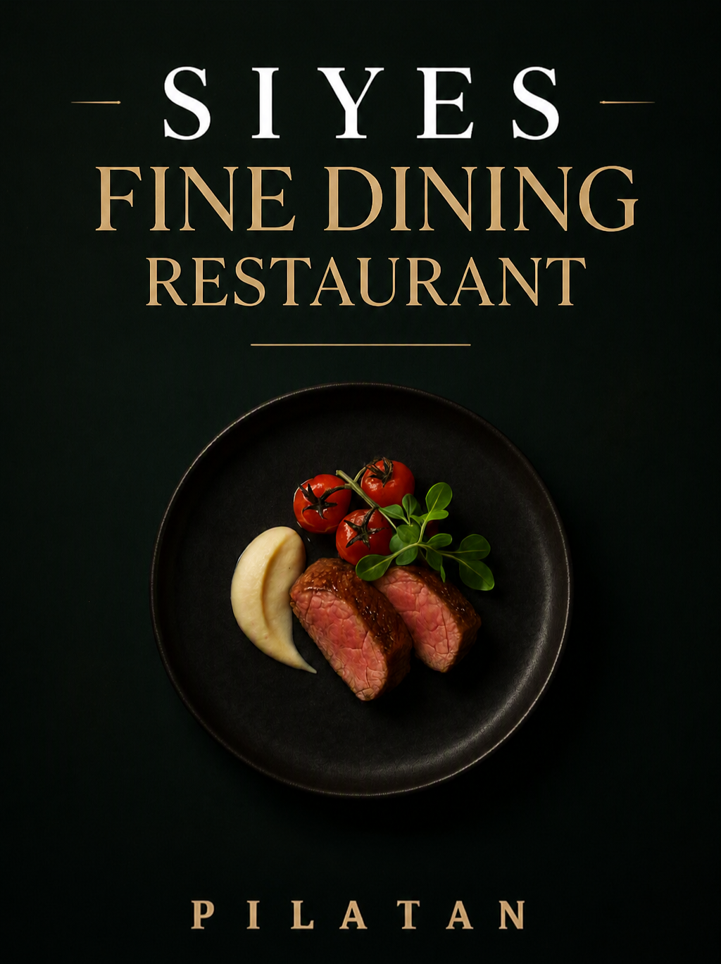 restaurant poster with a handwritten caption